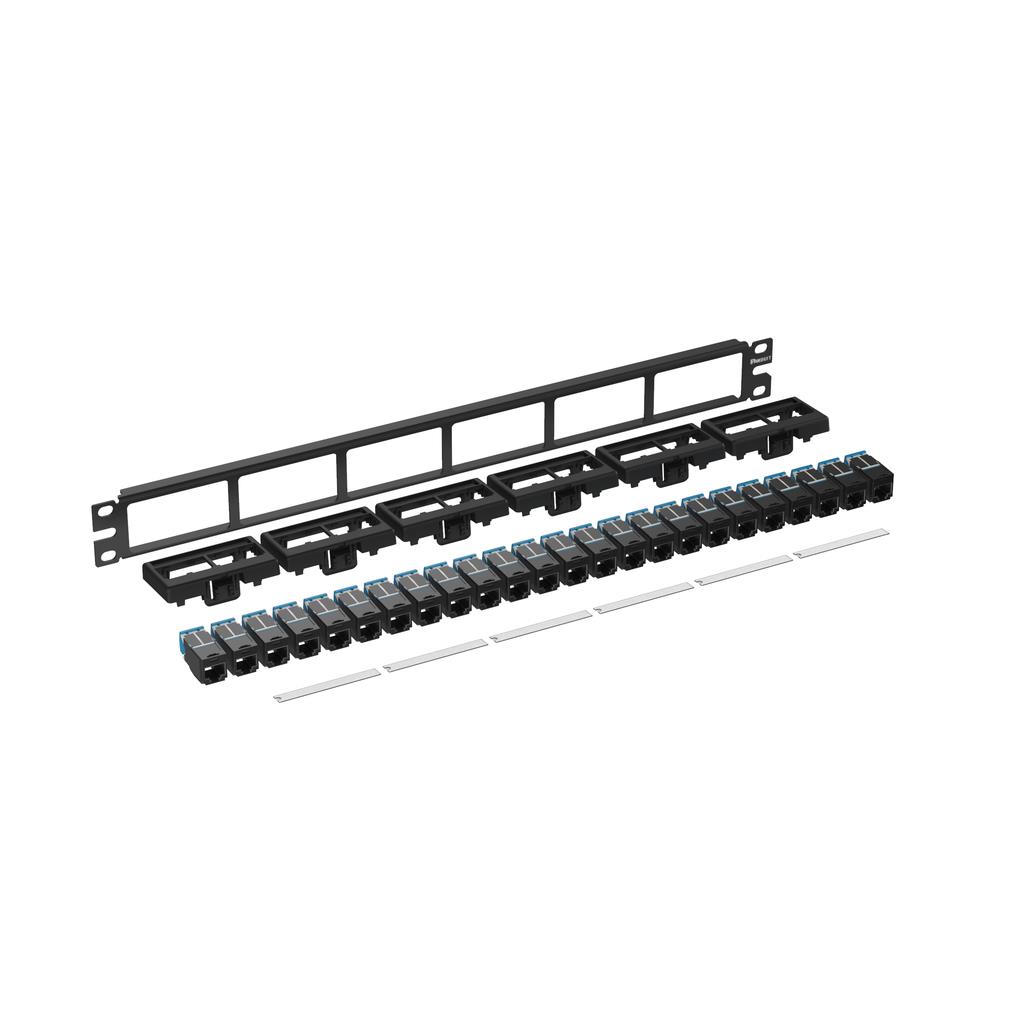 PATCH PANEL KIT, 24 PORT, CAT 6A【CPPKL6ATG24WBL】