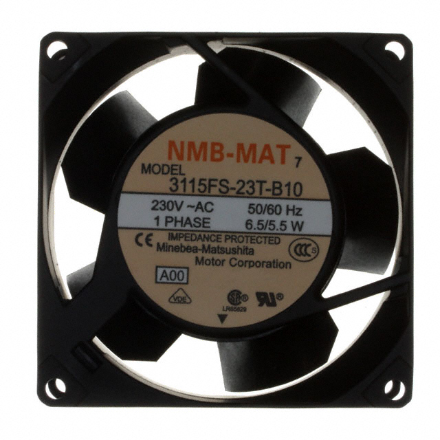 【3115FS-23T-B10-A00】FAN AXIAL 80X38MM 230VAC TERM