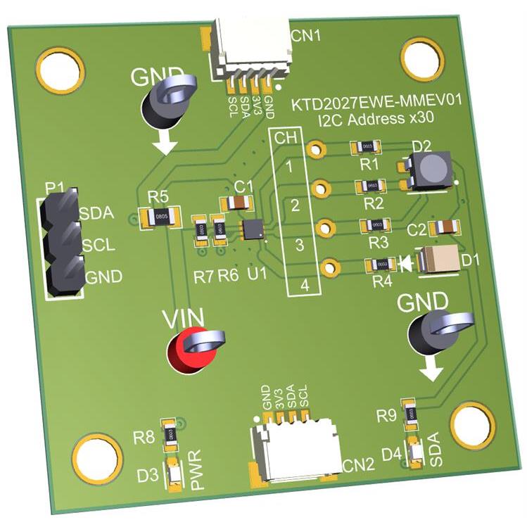 定電流RGB/白色LEDドライバ評価キット【KTD2027EWE-MMEV01】