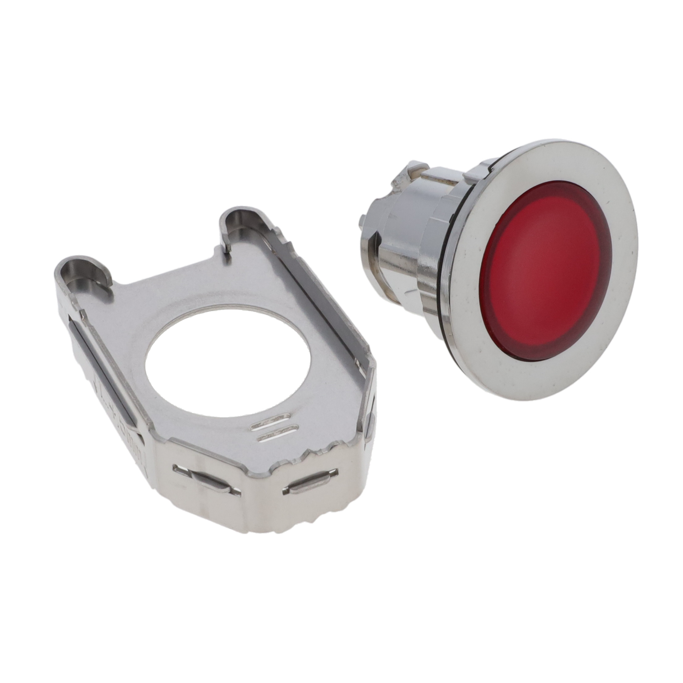 【XB4FW34M5】FLUSH CAPS ILL PB RED LED 230V 1