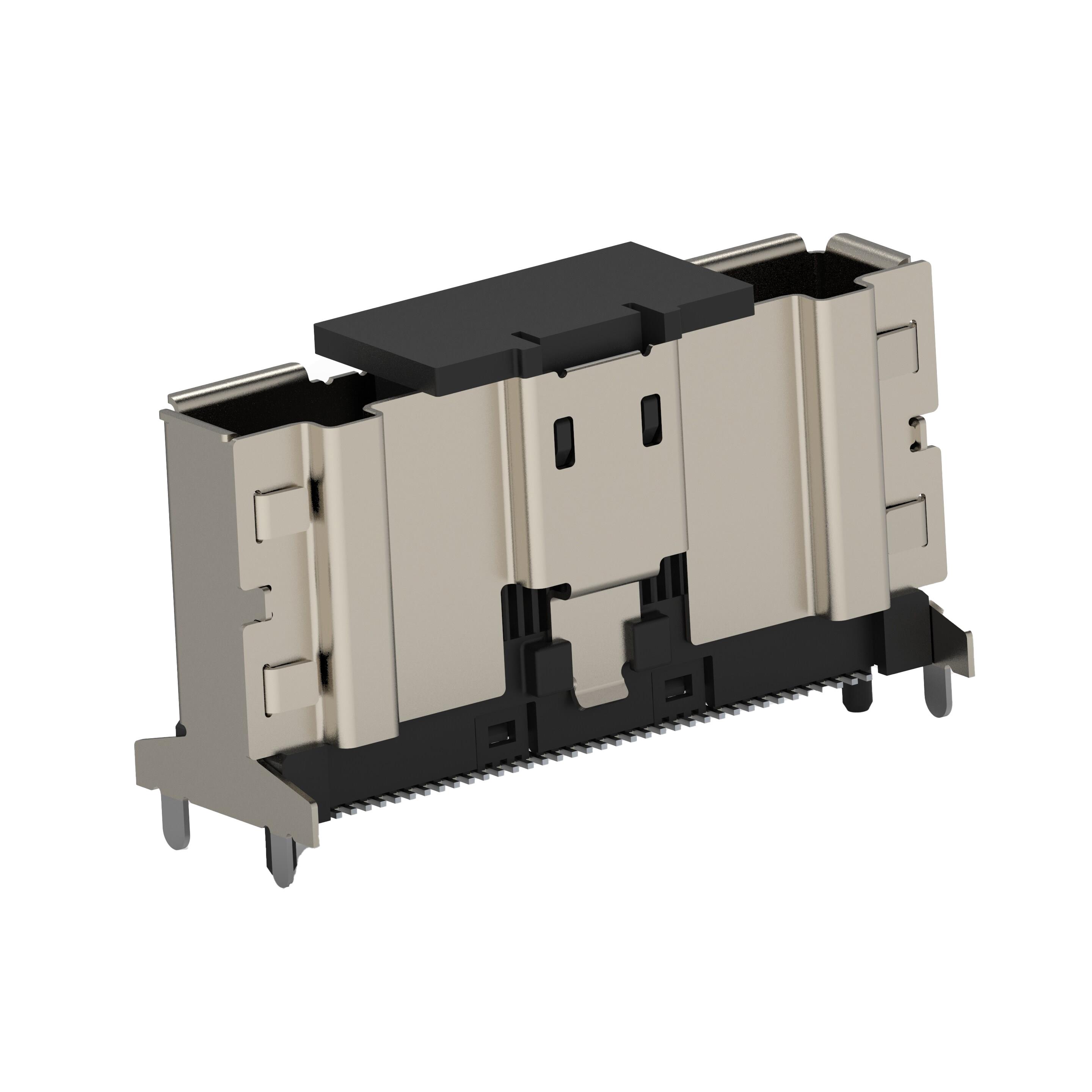 RCPT CONN W RAILS VERT 74 POSN S【2324787-1】