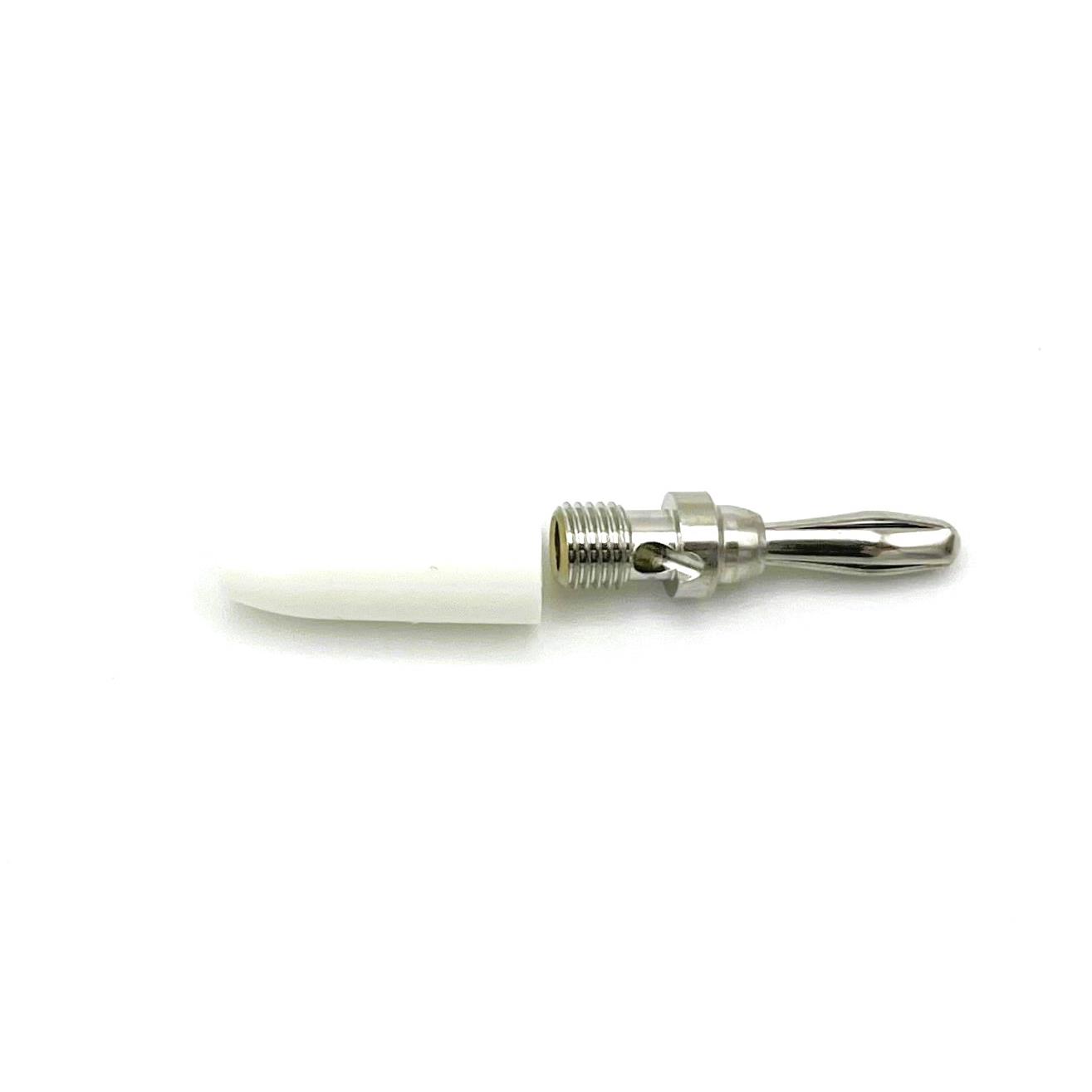 【9202WTE】CONN BANANA PLUG SLDRLESS WHITE