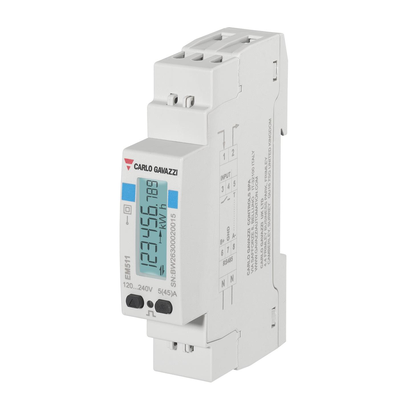 【EM511DINAV81XM1PFA】1-PH ENERGY METER 45A M-BUS + DI