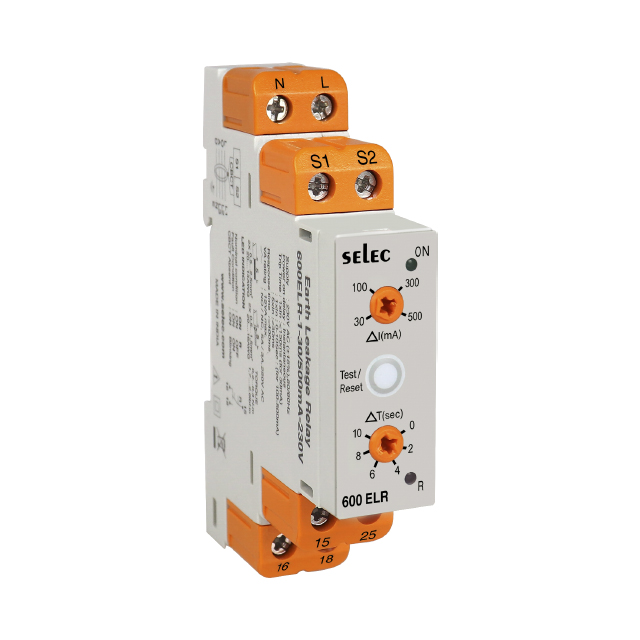 【600ELR-1-30/500MA-230V】ANALOG EARTH LEAKAGE RELAY, LEAK