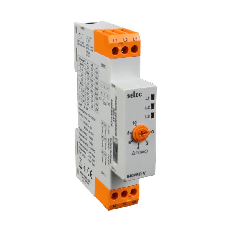 【640PSR-V-CE】3-3W PHASE FAILURE RELAY WITH PH