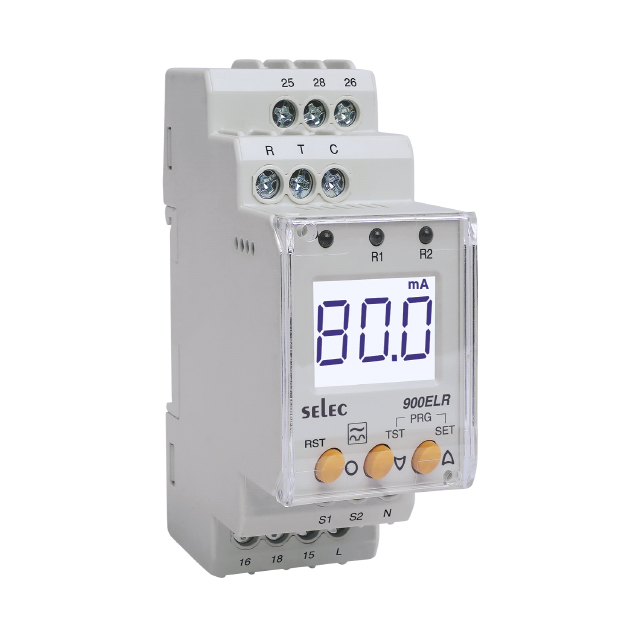 【900ELR-2-110V-CE】DIGITAL EARTH LEAKAGE RELAY, LEA