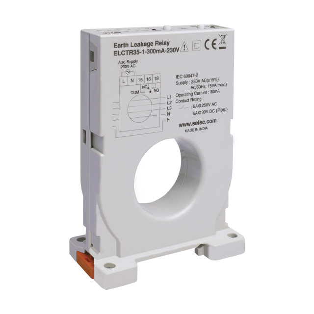 EARTH LEAKAGE RELAY WITH INBUILT【ELCTR35-1-300MA-230V】