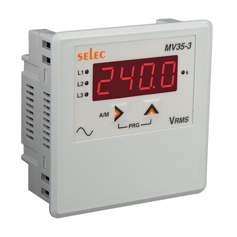 VOLTMETER LED PANEL MOUNT【MV35-1-G-40/300V-CE】