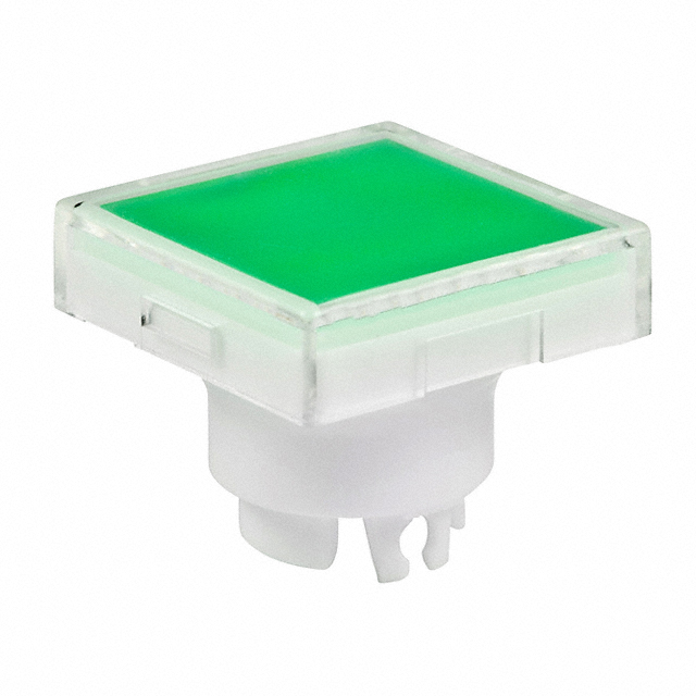 CAP PUSHBUTTON SQUARE CLEAR/GRN【AT3004JF】