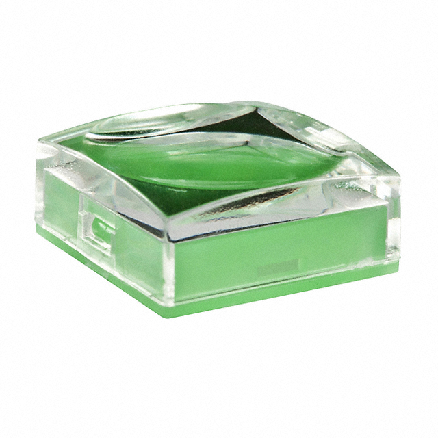 CAP PUSHBUTTON SQUARE CLEAR/GRN【AT3074JF】