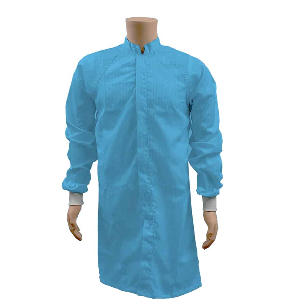 【DK-JLM6209LB】ESD CLEANROOM FROCK, LIGHT BLUE,