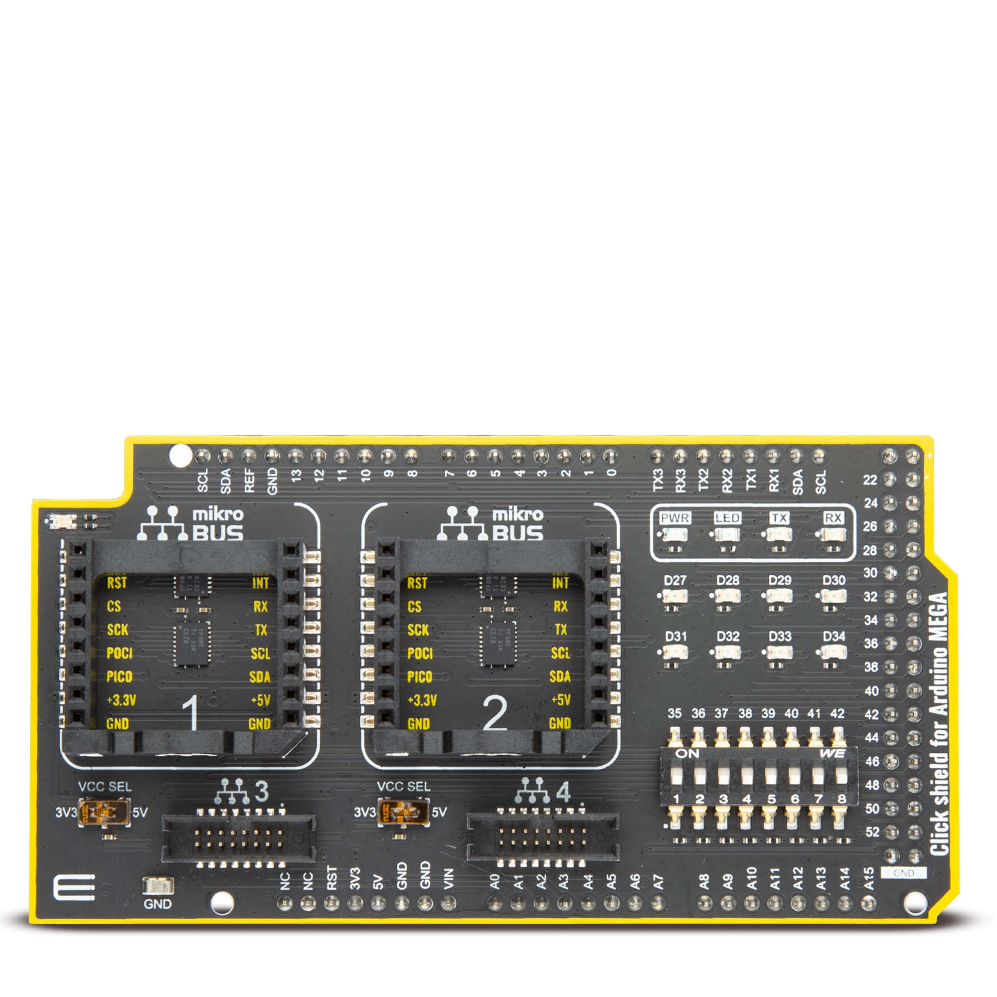 【MIKROE-5831】CLICK SHIELD FOR ARDUINO MEGA