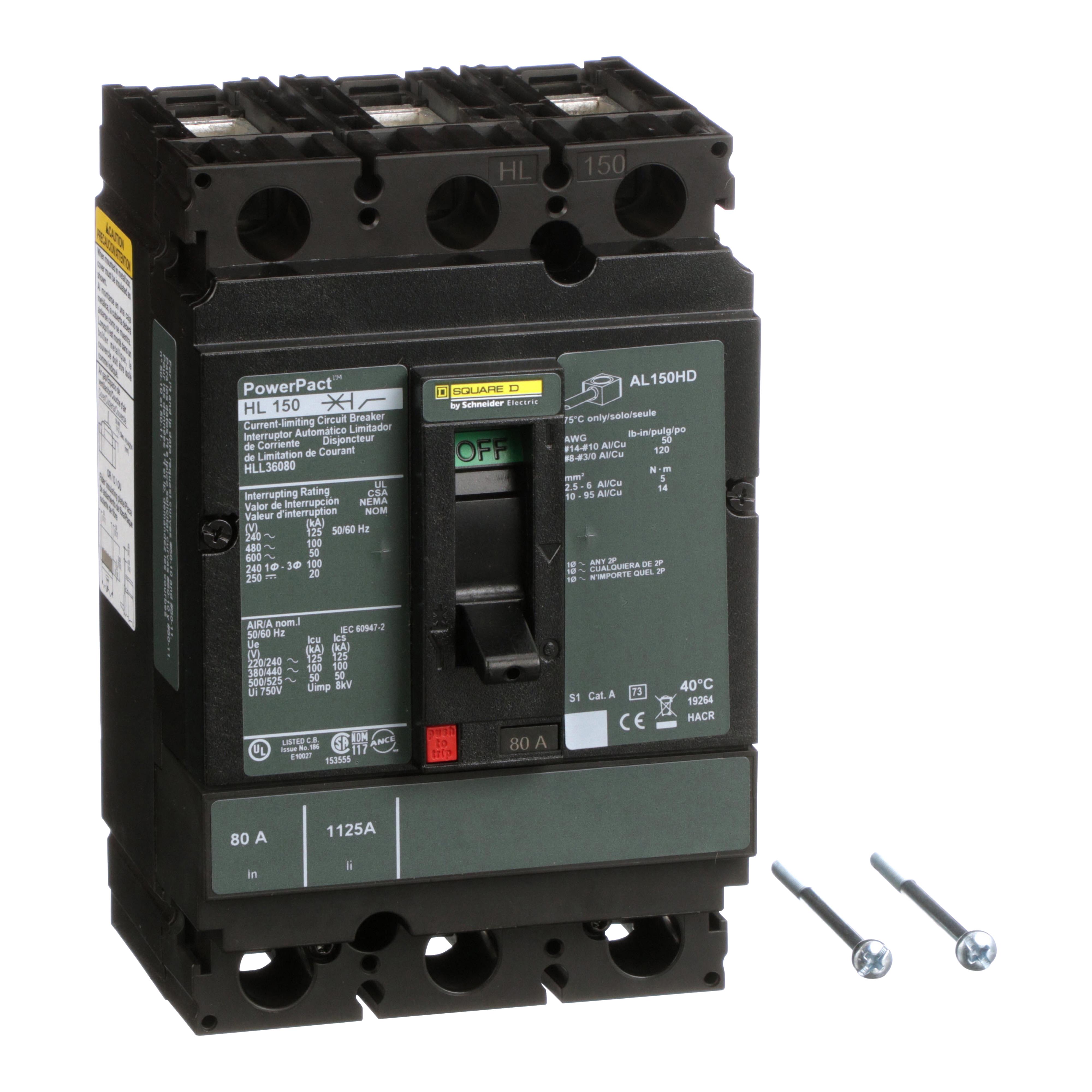 【HLL36080】MOLDED CASE CIRCUIT BREAKER 600V
