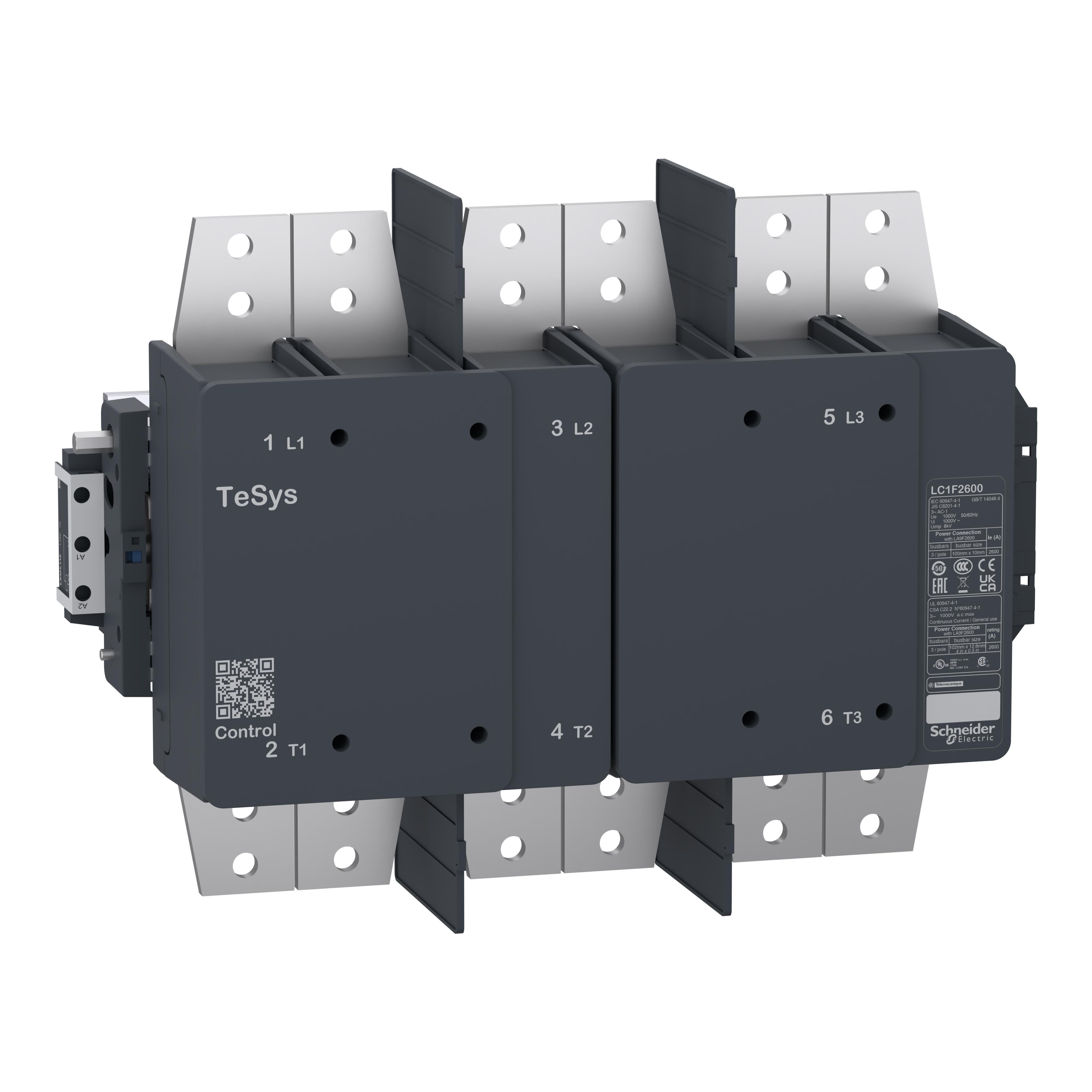 CONTACTOR 2600A 3P 220V-DC【LC1F2600MD】