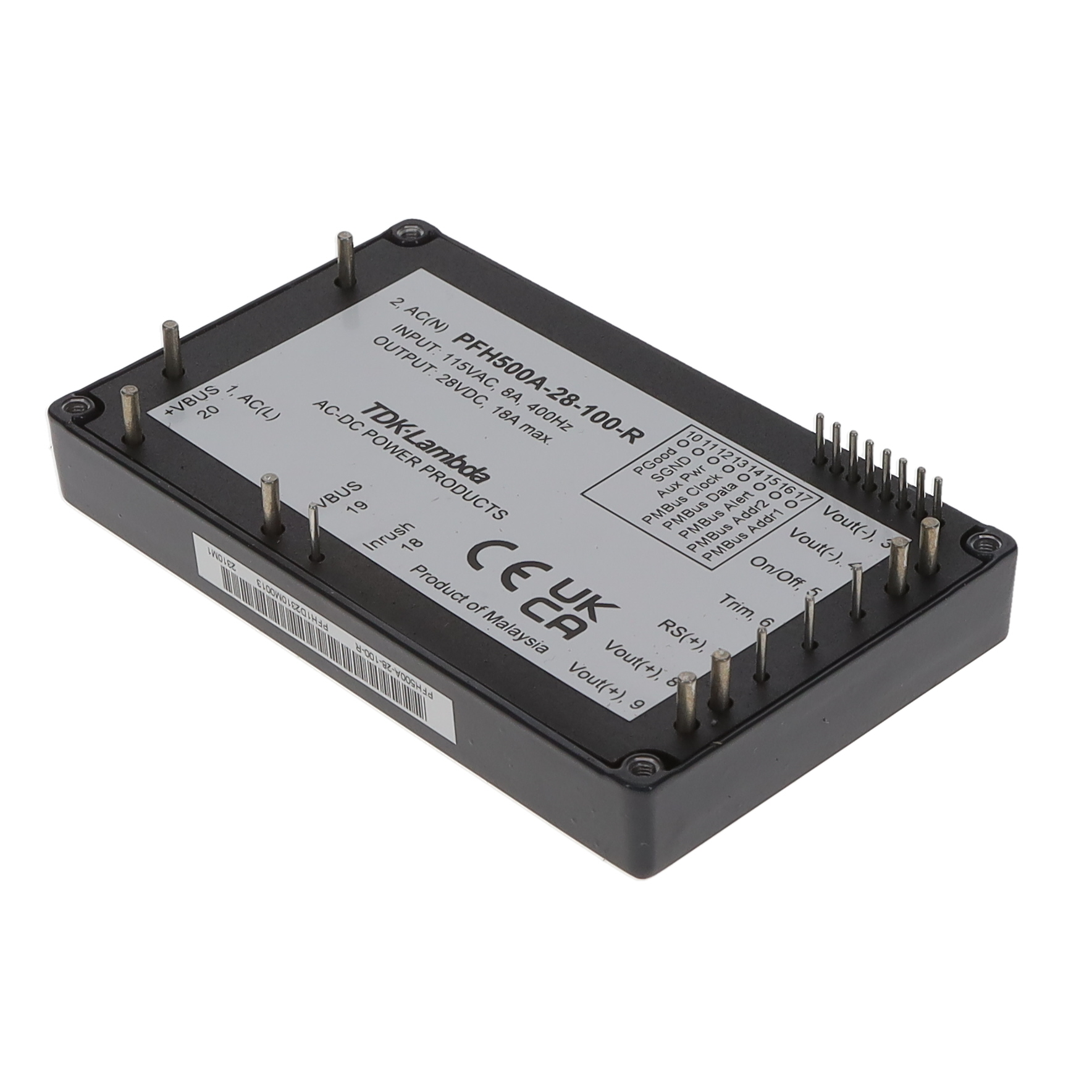 【PFH500A-28-100-R】AC/DC CONVERTER 28V 504W