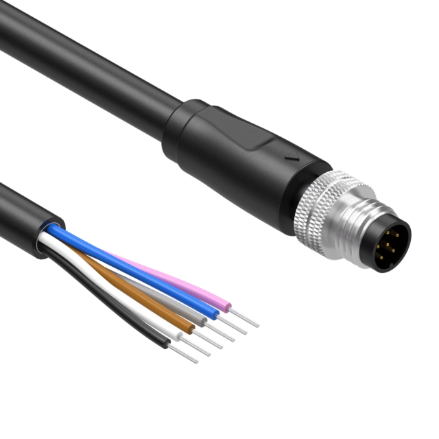 CIRC CBL 6POS PLUG TO WIRE 16.4'【10-05401】