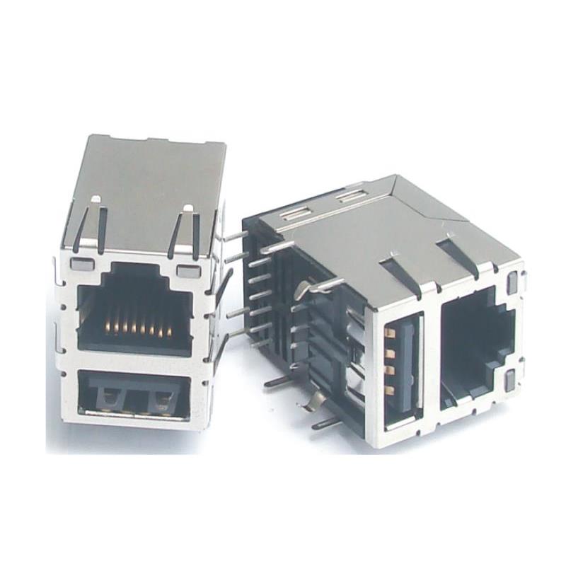 【A-MJU-8-DA-PTP-SCG1】MODULAR HEADER, RJ45, USB 2.0, F