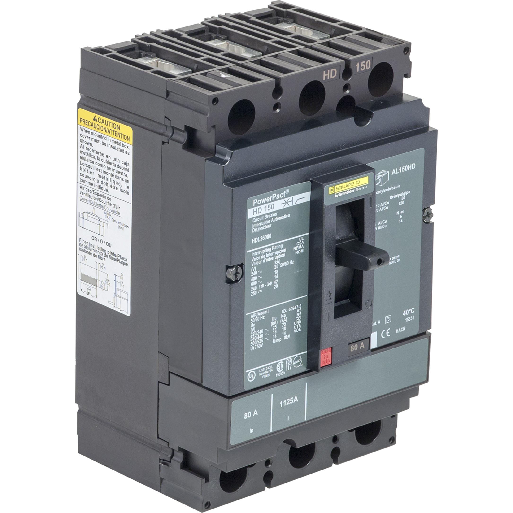 【HDL36080C】MOLDED CASE CIRCUIT BREAKER 600V
