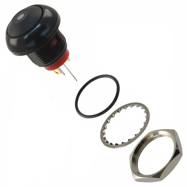 【RP8300B2M1CEBLKBLKBLU】SWITCH PB SPST-NO 200MA 250V