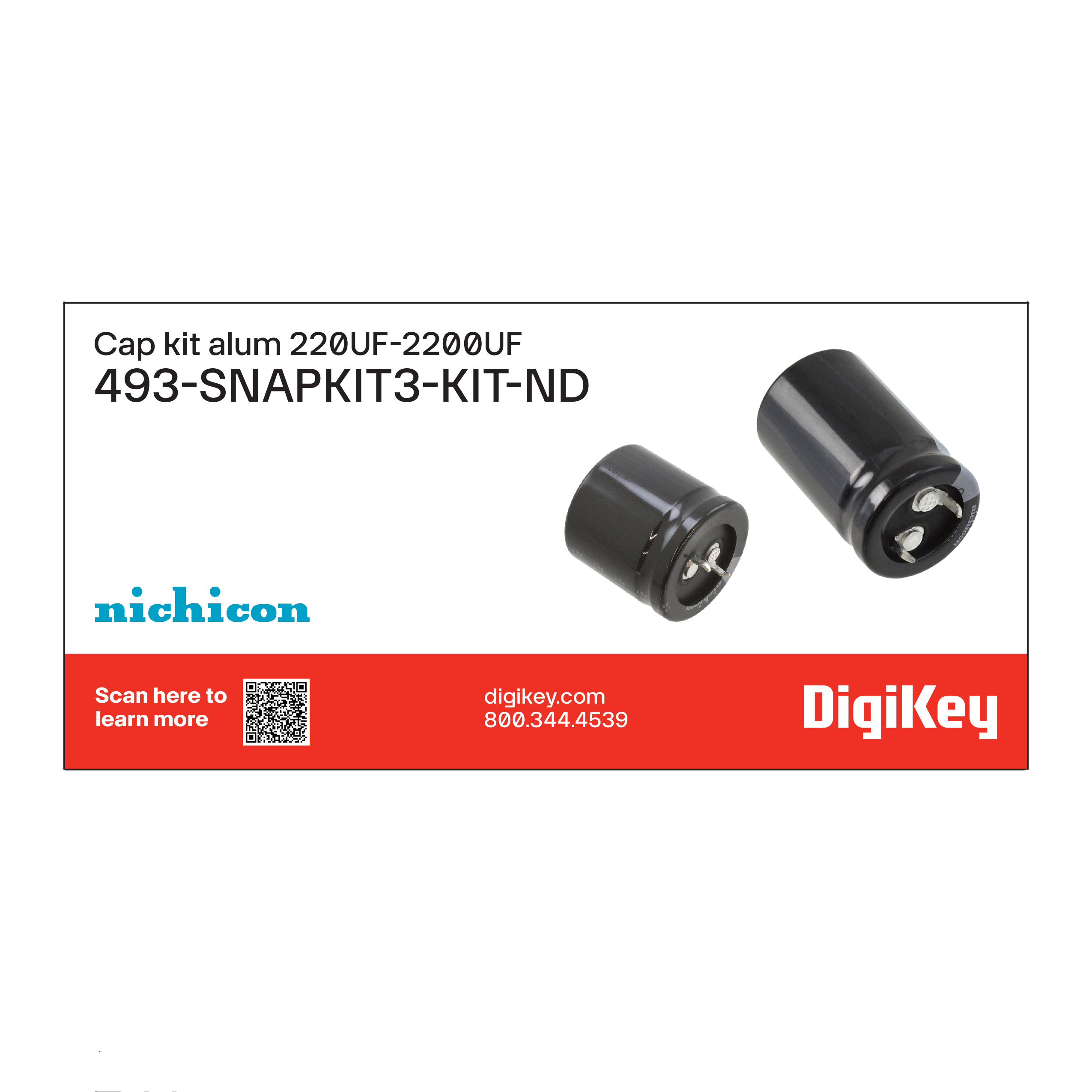 【493-SNAPKIT3】CAP KIT ALUM 220UF-2200UF 45PCS