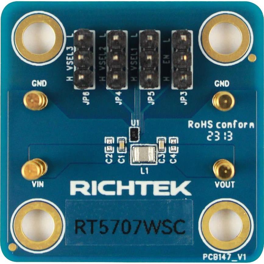 超低静止電流HCOT降圧コンバータRT5707評価ボード【EVB_RT5707WSC】