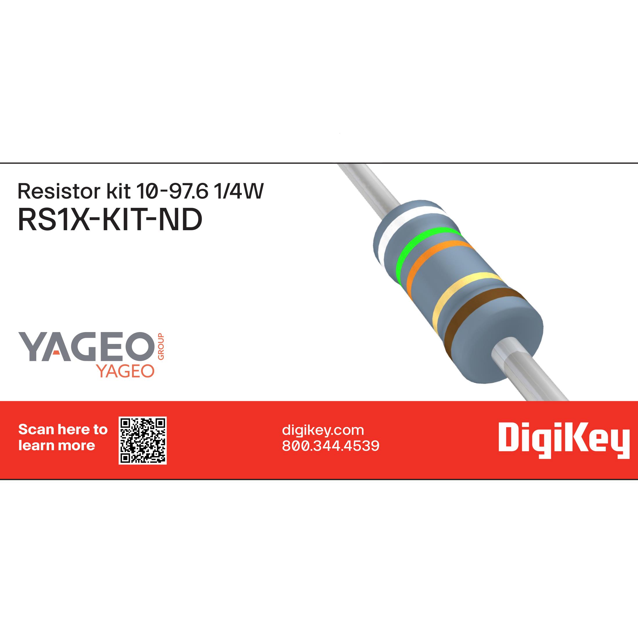 【RS1X】RESISTOR KIT 10-97.6 1/4W 475PCS