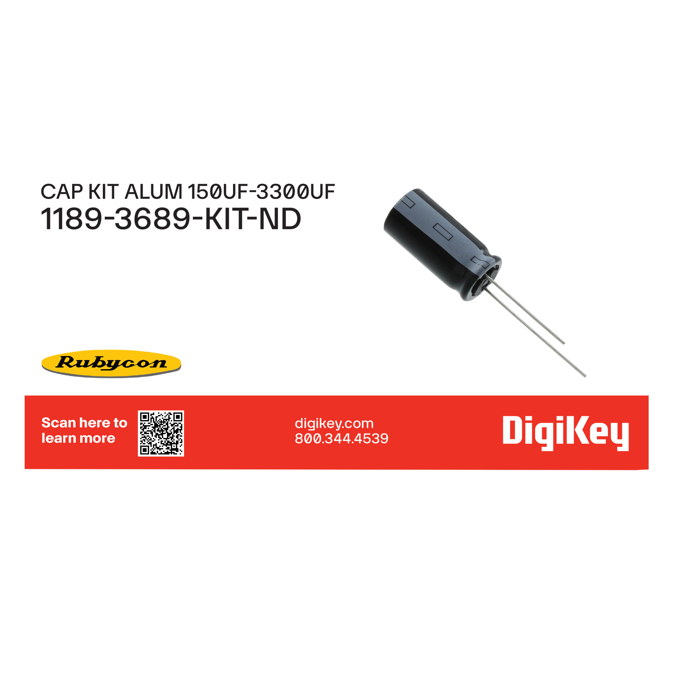 CAP KIT ALUM 150UF-3300UF 42PCS【1189-3689-KIT】