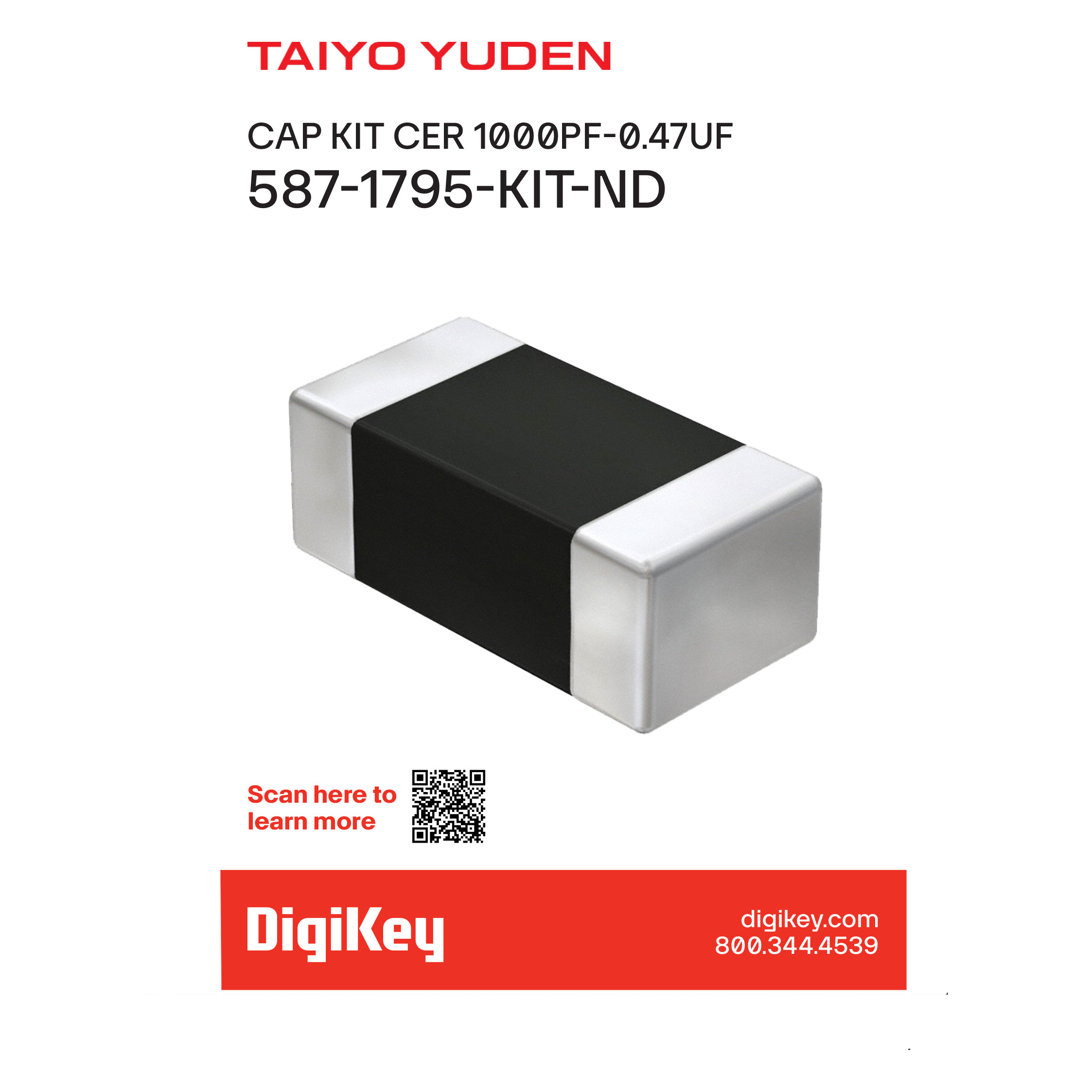 【587-1795-KIT】CAP KIT CER 1000PF-0.47UF 85PCS