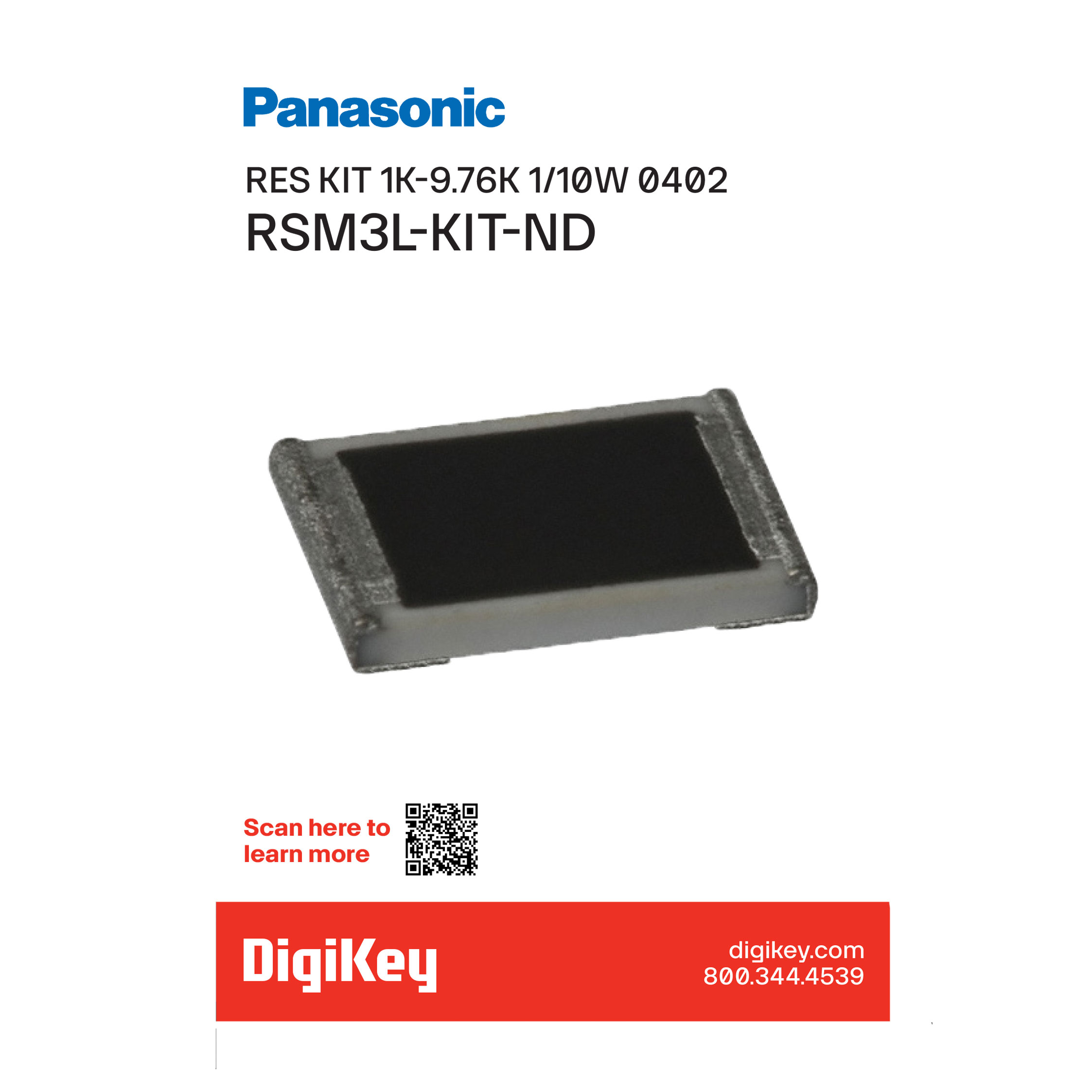 【RSM3L】RES KIT 1K-9.76K 1/10W 4800PCS