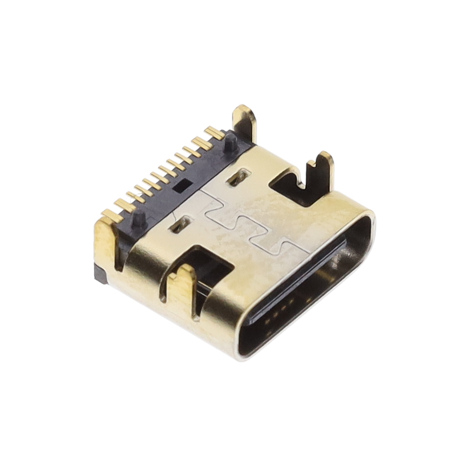 【USB-CB16HTBTR】USB C TYPE 16P FEMALE WITH PEG 1 [digi-reel品]