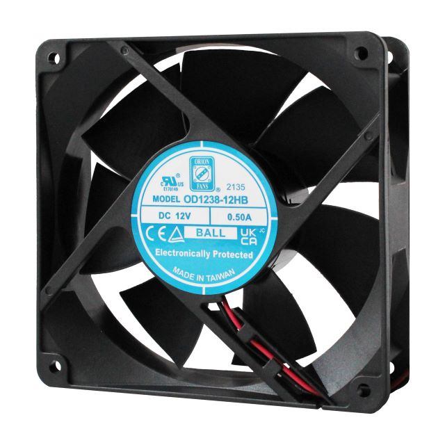 【OD1238-12HBVXEX】FAN AXIAL 120X38MM 12VDC WIRE