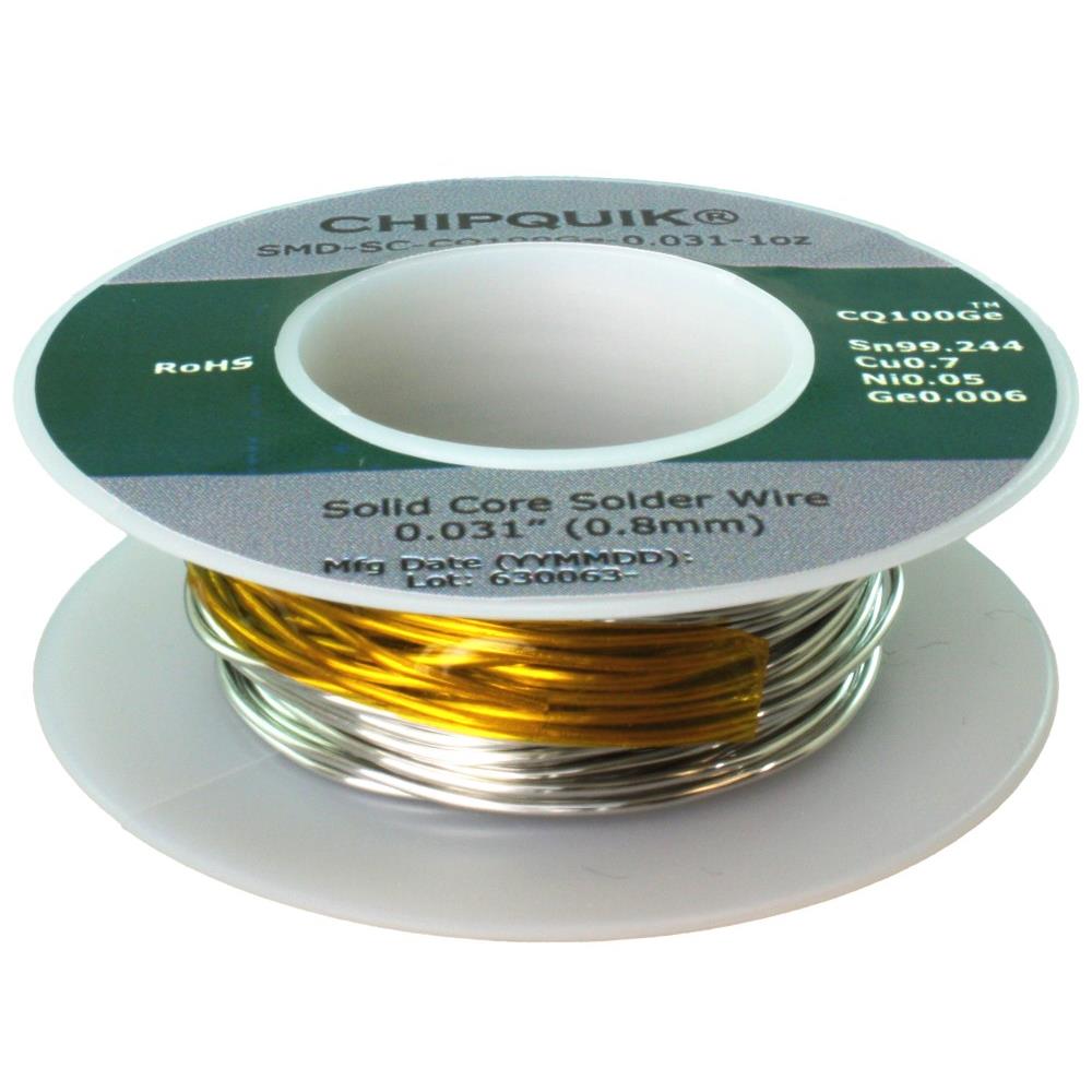 【SMD-SC-CQ100GE-0.031-1OZ】CQ100GE .031" SOLDER WIRE 1OZ SP