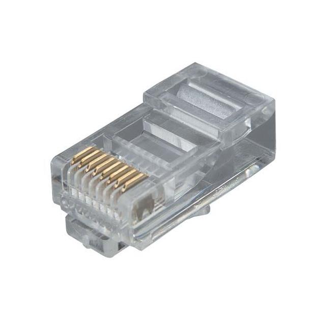PLUG RJ45 (8X8) FLT CBL 100PK【TD8P8C】