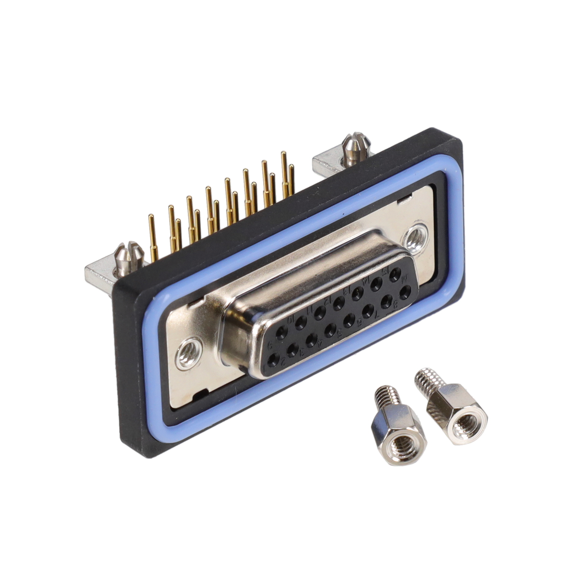 【SDB-15PFFP-SB8001】CONN D-SUB RCPT 15POS R/A SOLDER