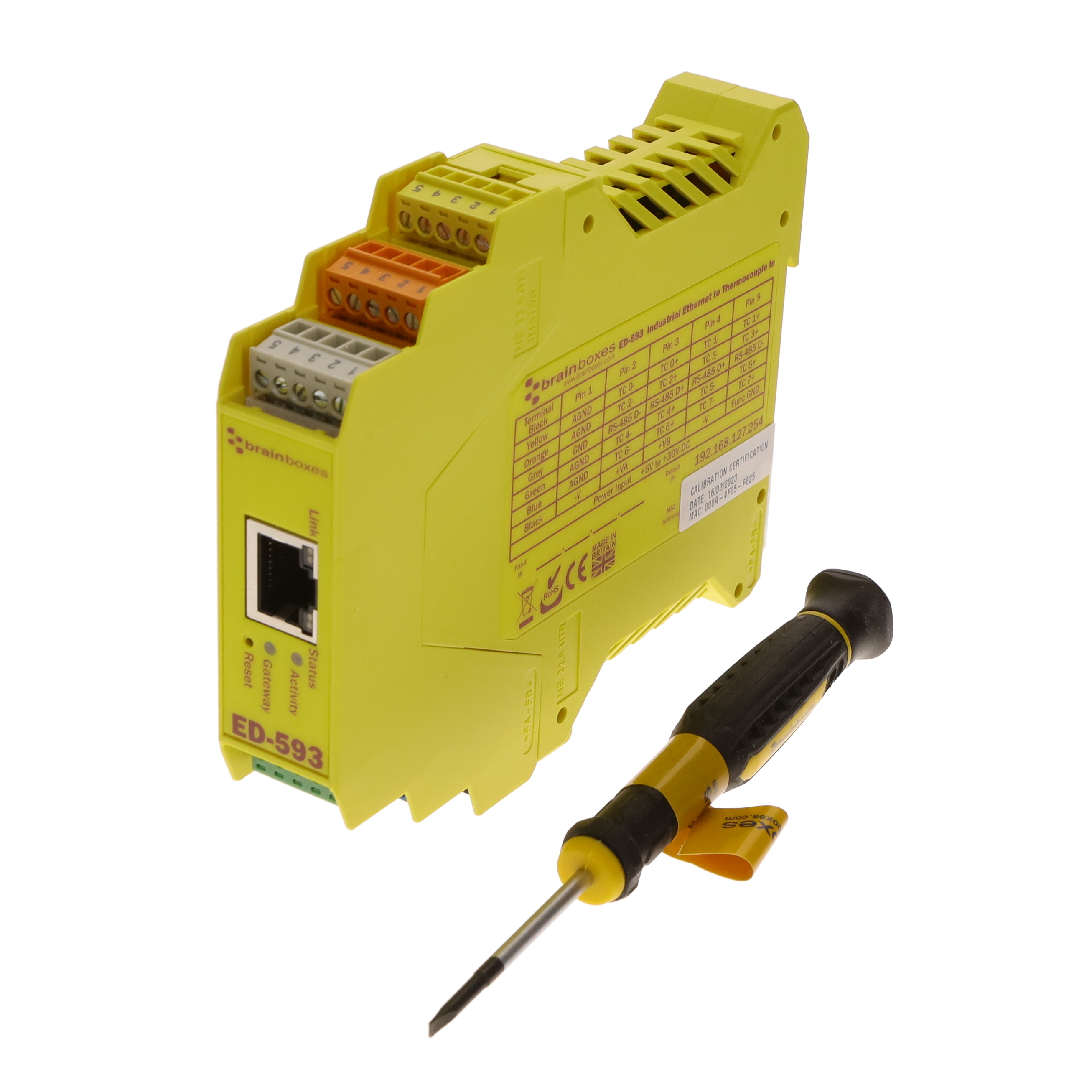 【ED-593】ETHERNET TO 8 THERMOCOUPLE INPUT