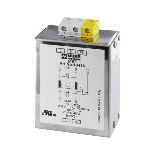 LINE FLTR 300VDC 250VAC 20A DIN【10416】