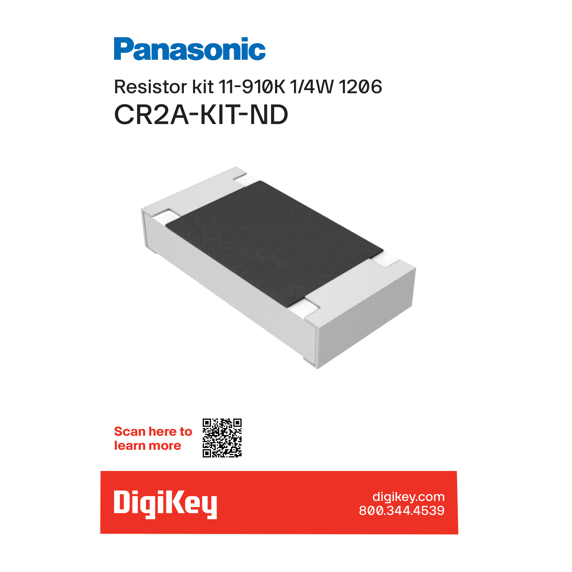 RESISTR KIT 11-910K 1/4W 3000PCS【CR2A-KIT】