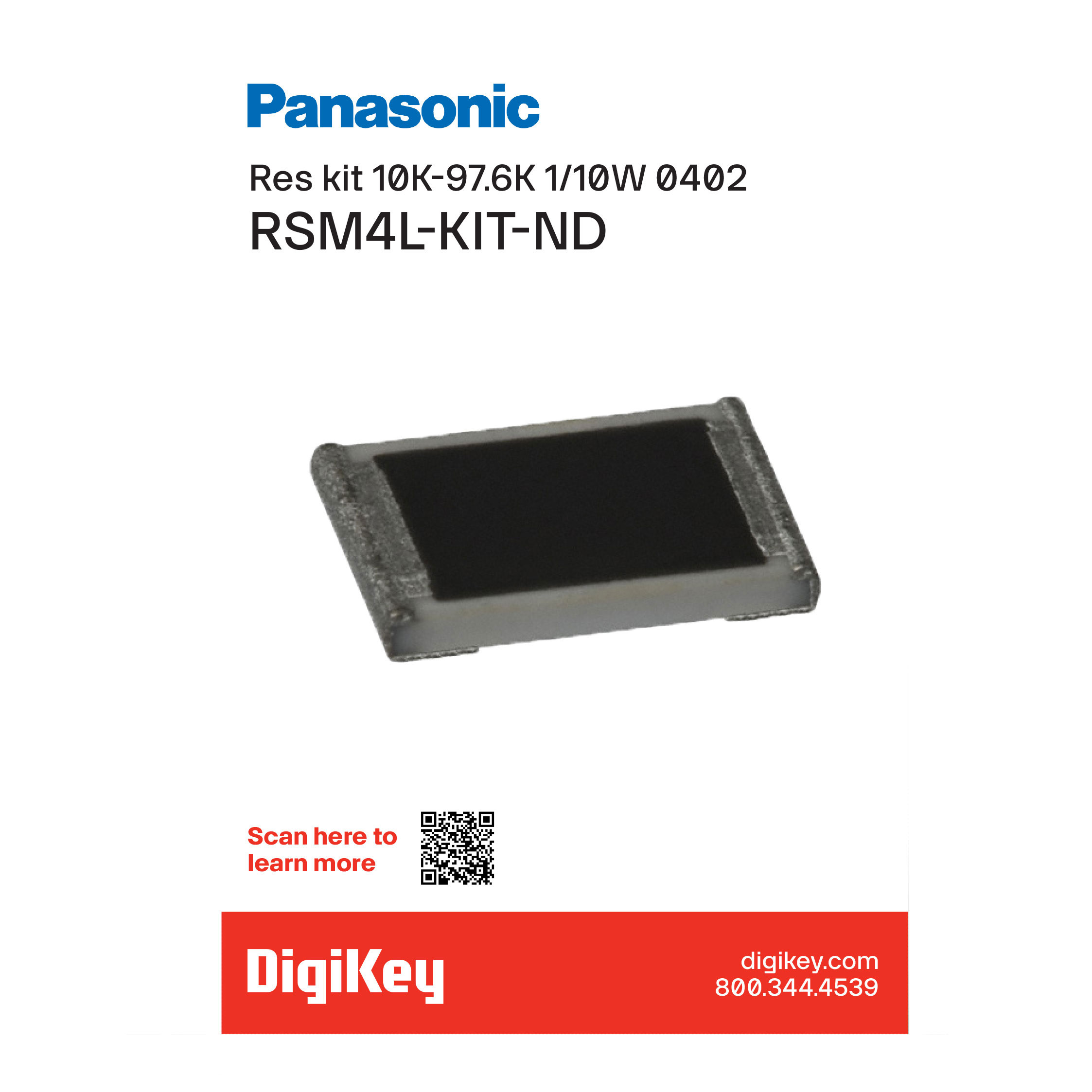 【RSM4L】RES KIT 10K-97.6K 1/10W 4800PCS