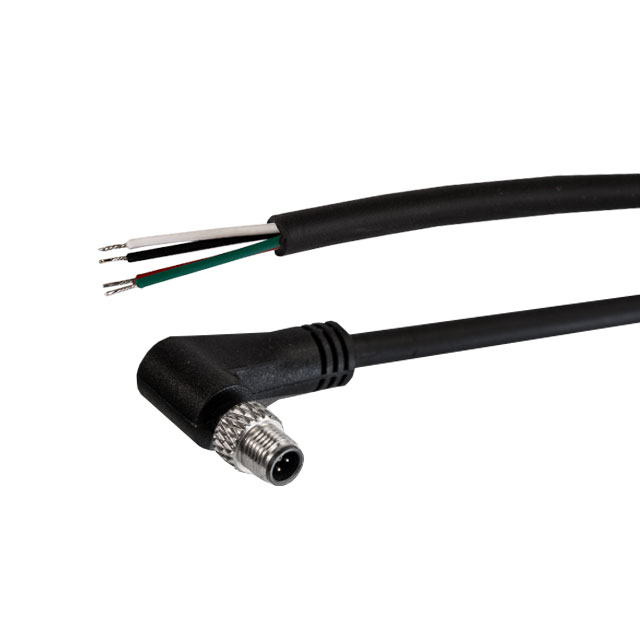 CBL 4POS RCPT RA TO WIRE 3.28'【BC-M5NA4BP01010M】