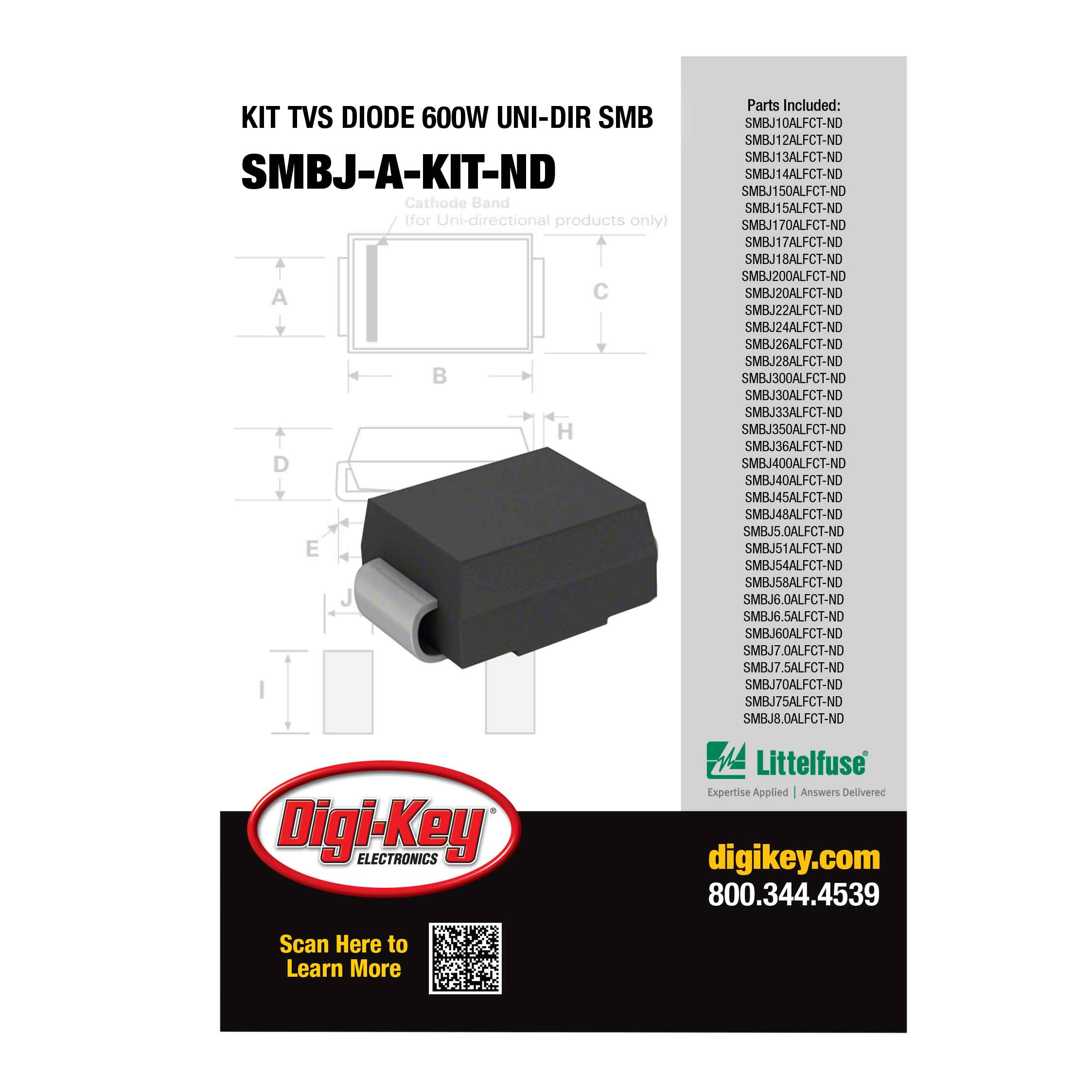 【4879374】KIT TVS DIODE 600W UNI-DIR SMB