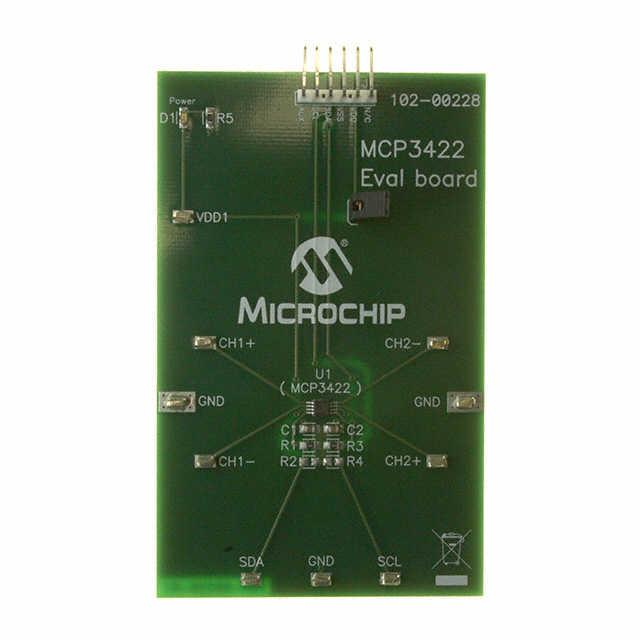 【MCP3422EV】BOARD EVAL MCP3422 PICKIT SERIAL