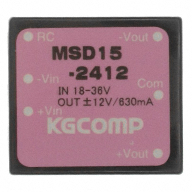 【MSD15-2412】DC DC CONVERTER +/-12V 15W