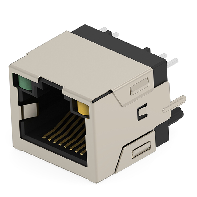 RJ45 JACK THR 1GB VERT. LED 1X1【2501551-4】