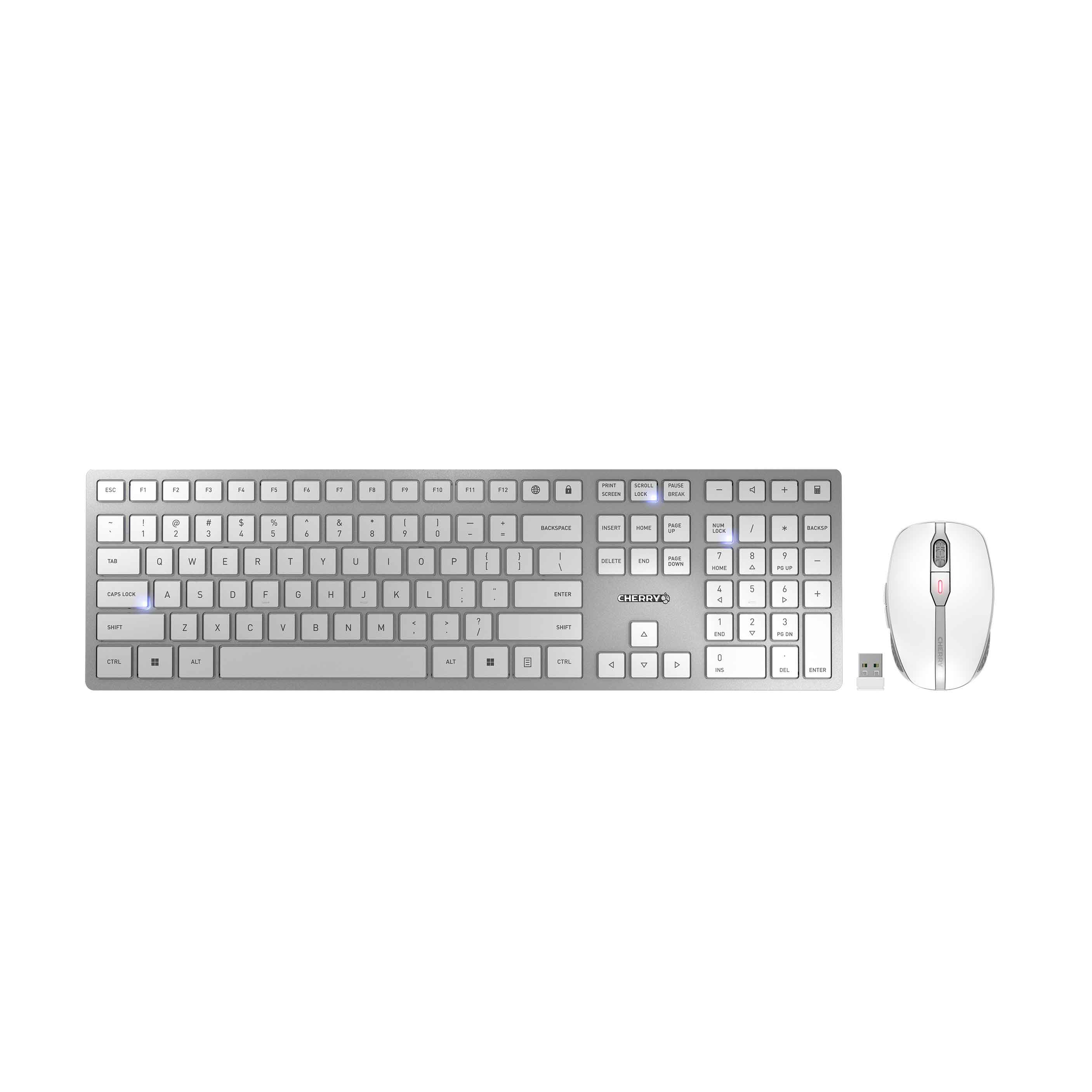 KEYBOARD/MOUSE BT US SLVR/WH 104【JD-9100US-1】