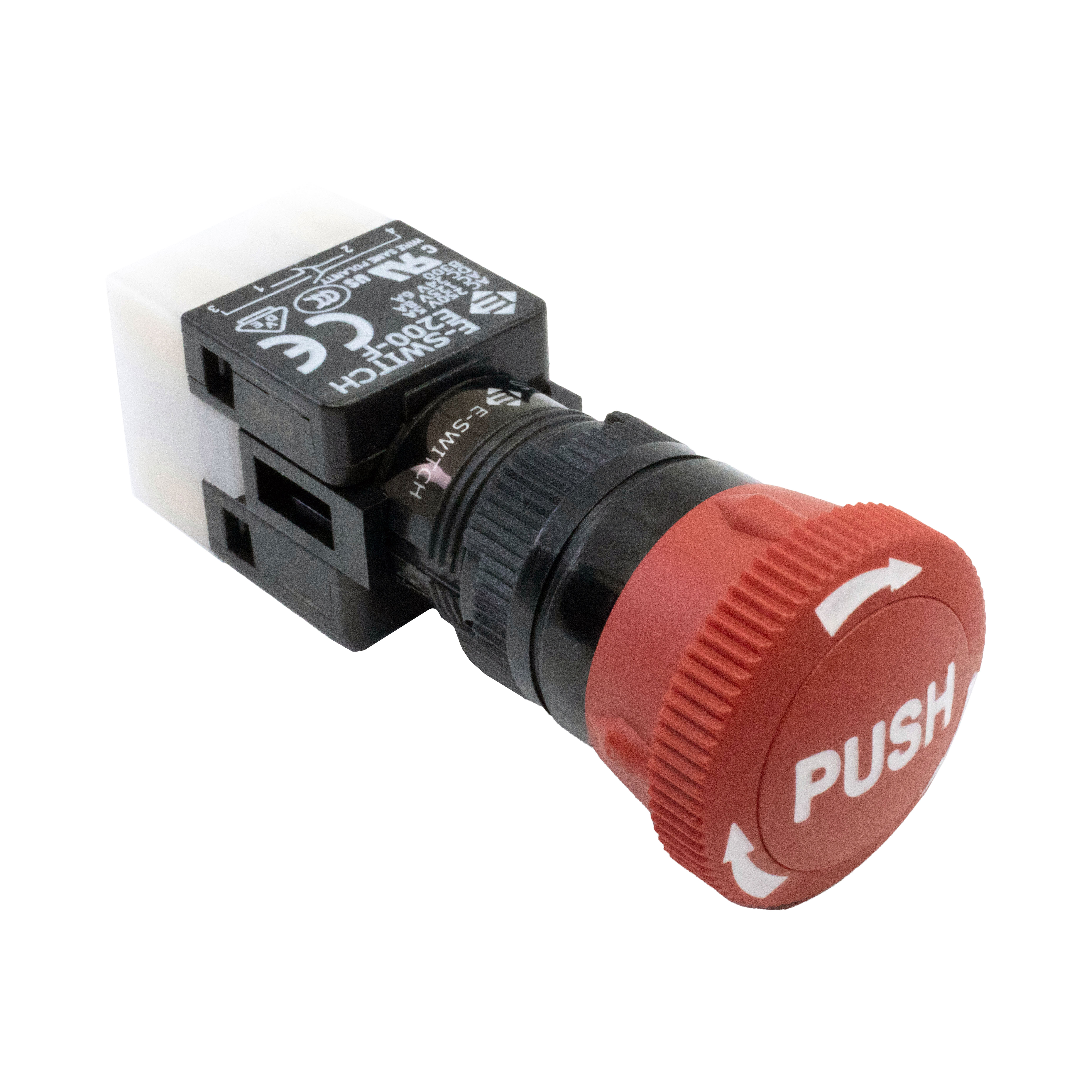 ESTOP,DPDT,8A,5A AC / 6A,200MA D【E200-R22-C10R】