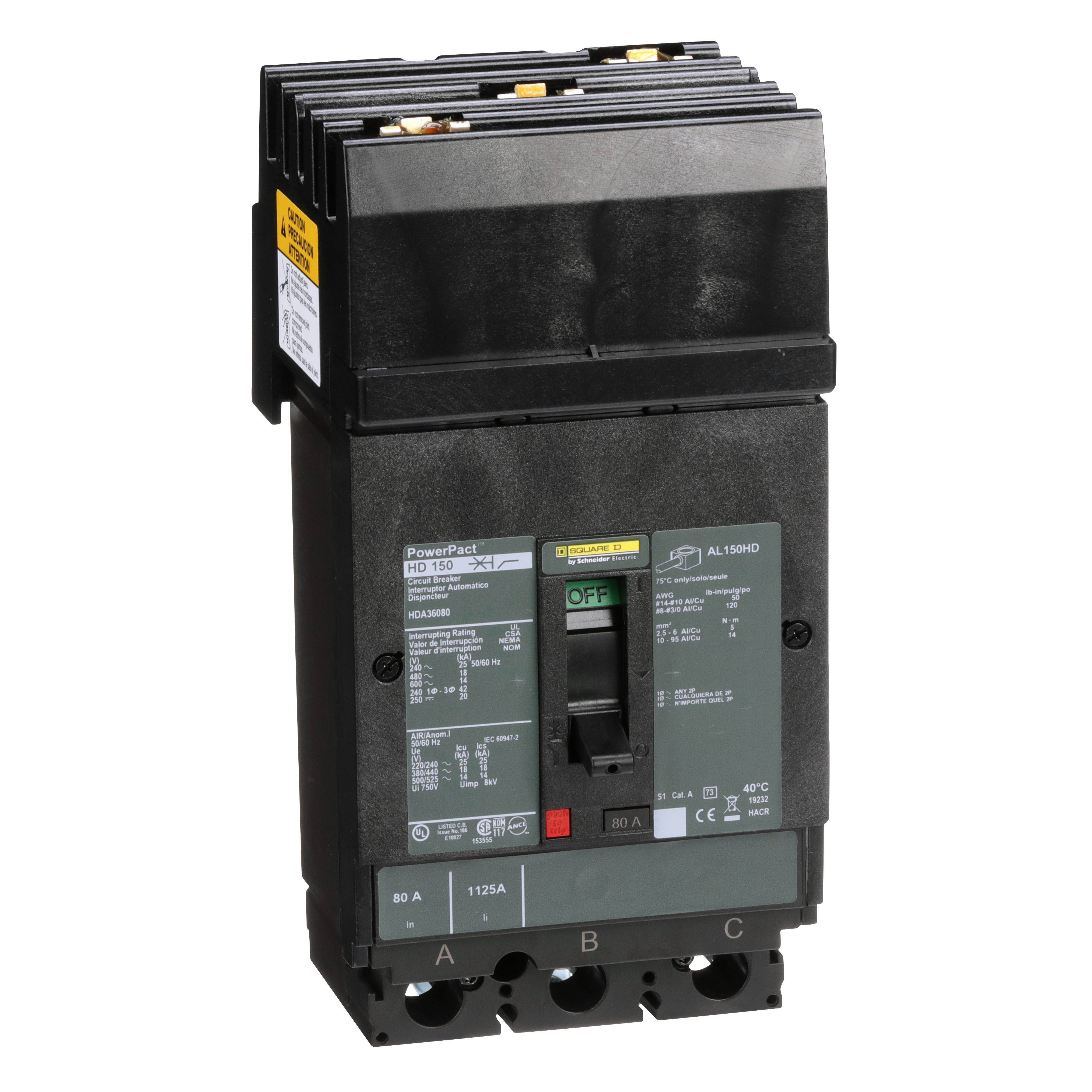 【HDA36080】MOLDED CASE CIRCUIT BREAKER 600V