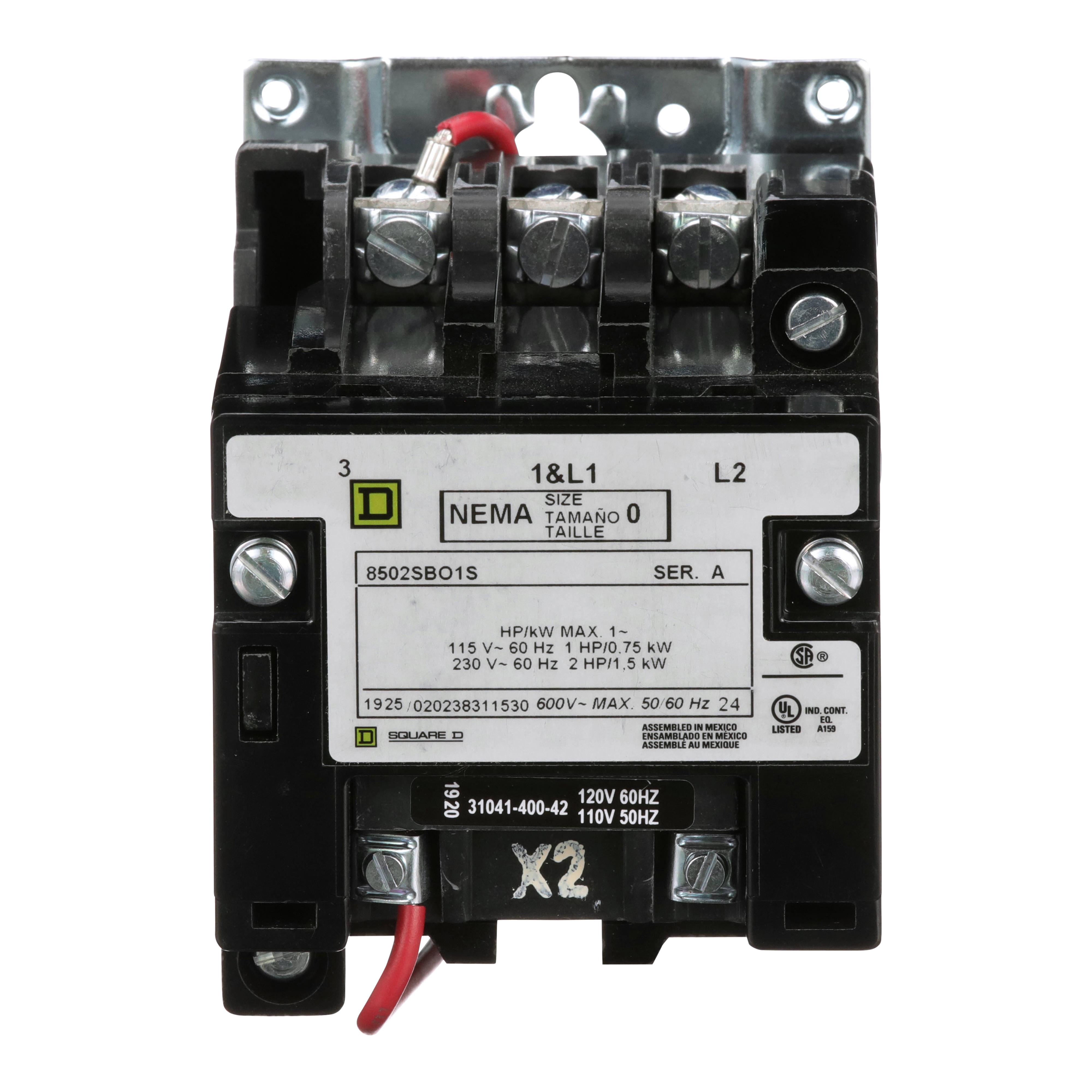 CONTACTOR 600VAC 18AMP NEMA +OPT【8502SBO1V02S】