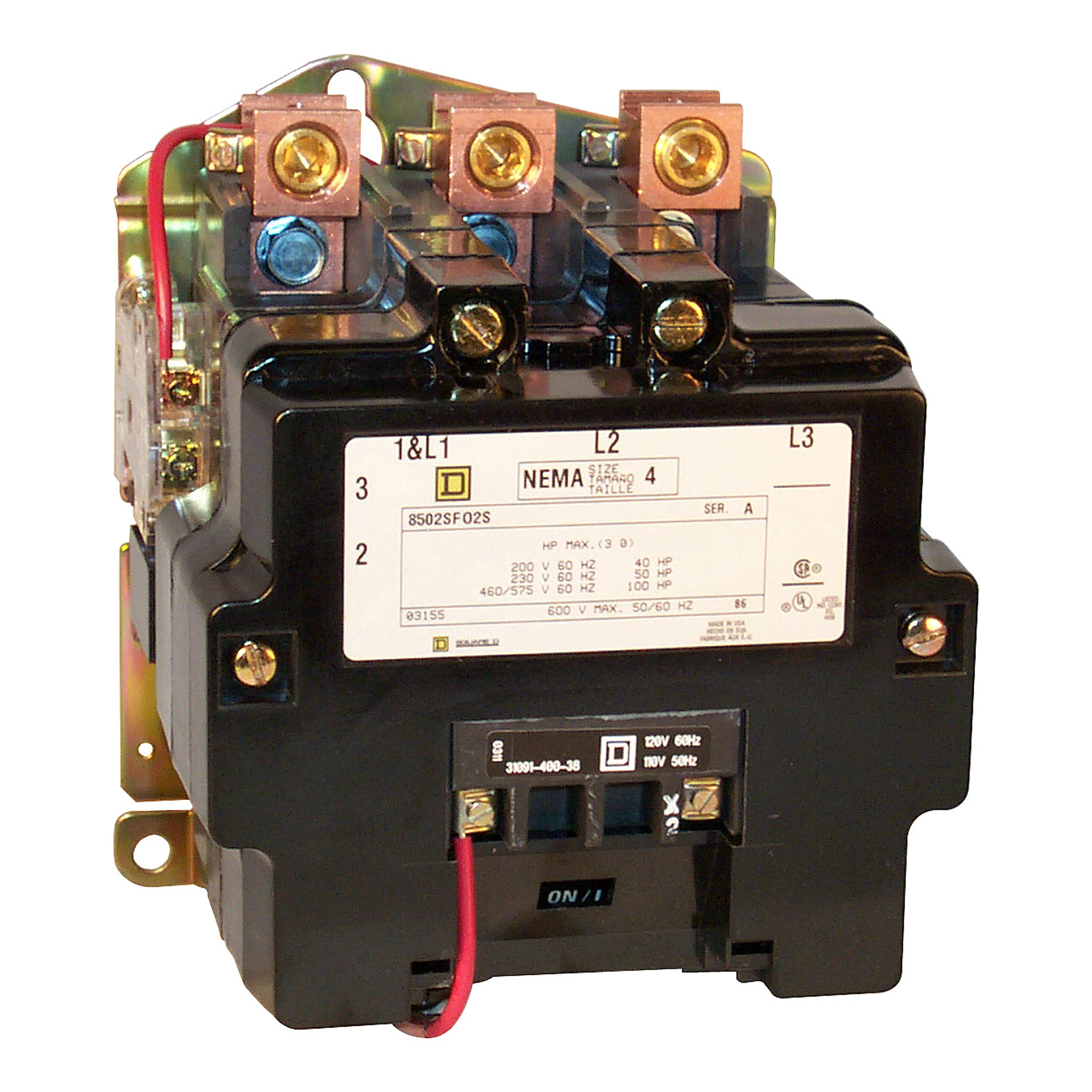 CONTACTOR 600VAC 135AMP NEMA +OP【8502SFO2V08】