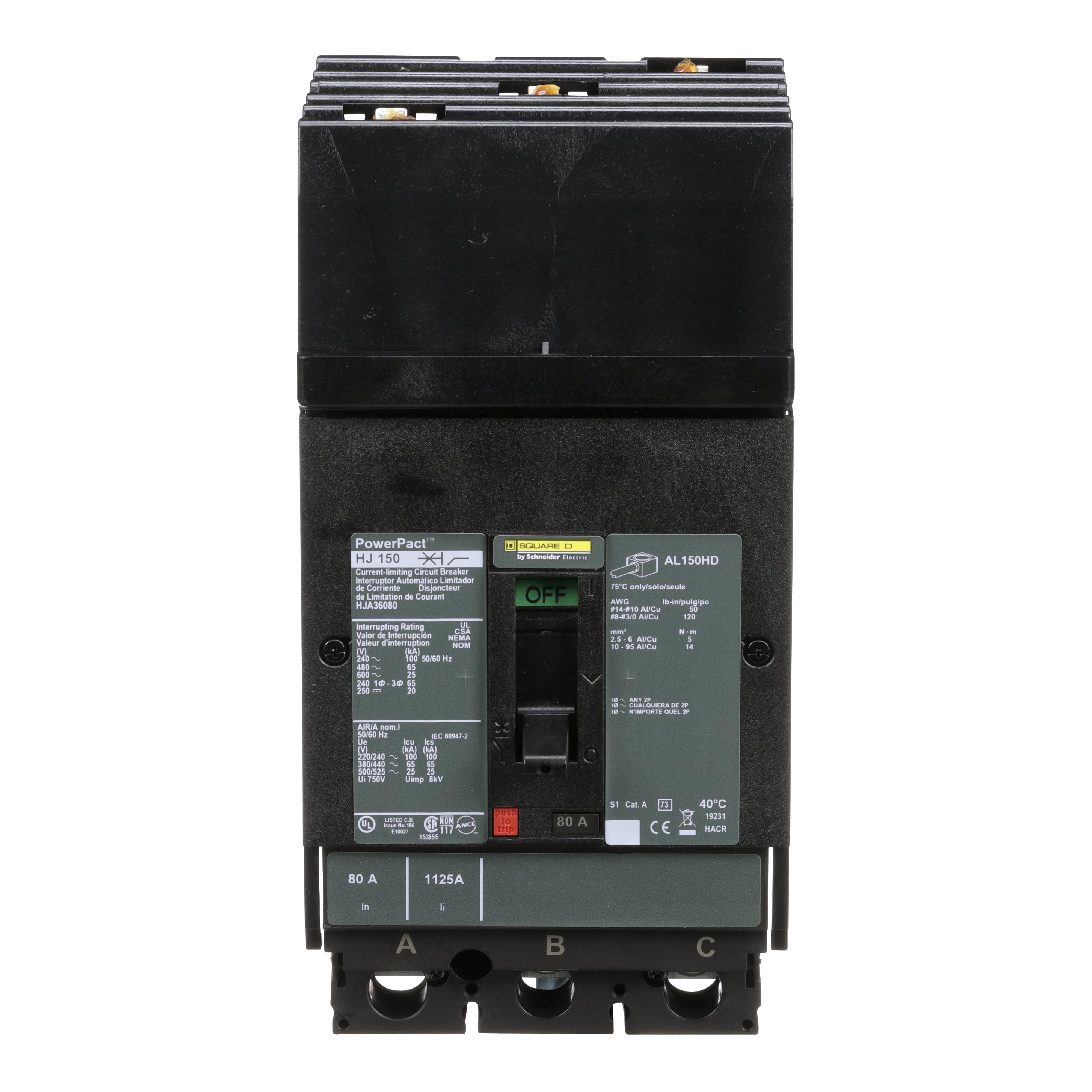 【HJA36080】MOLDED CASE CIRCUIT BREAKER 600V