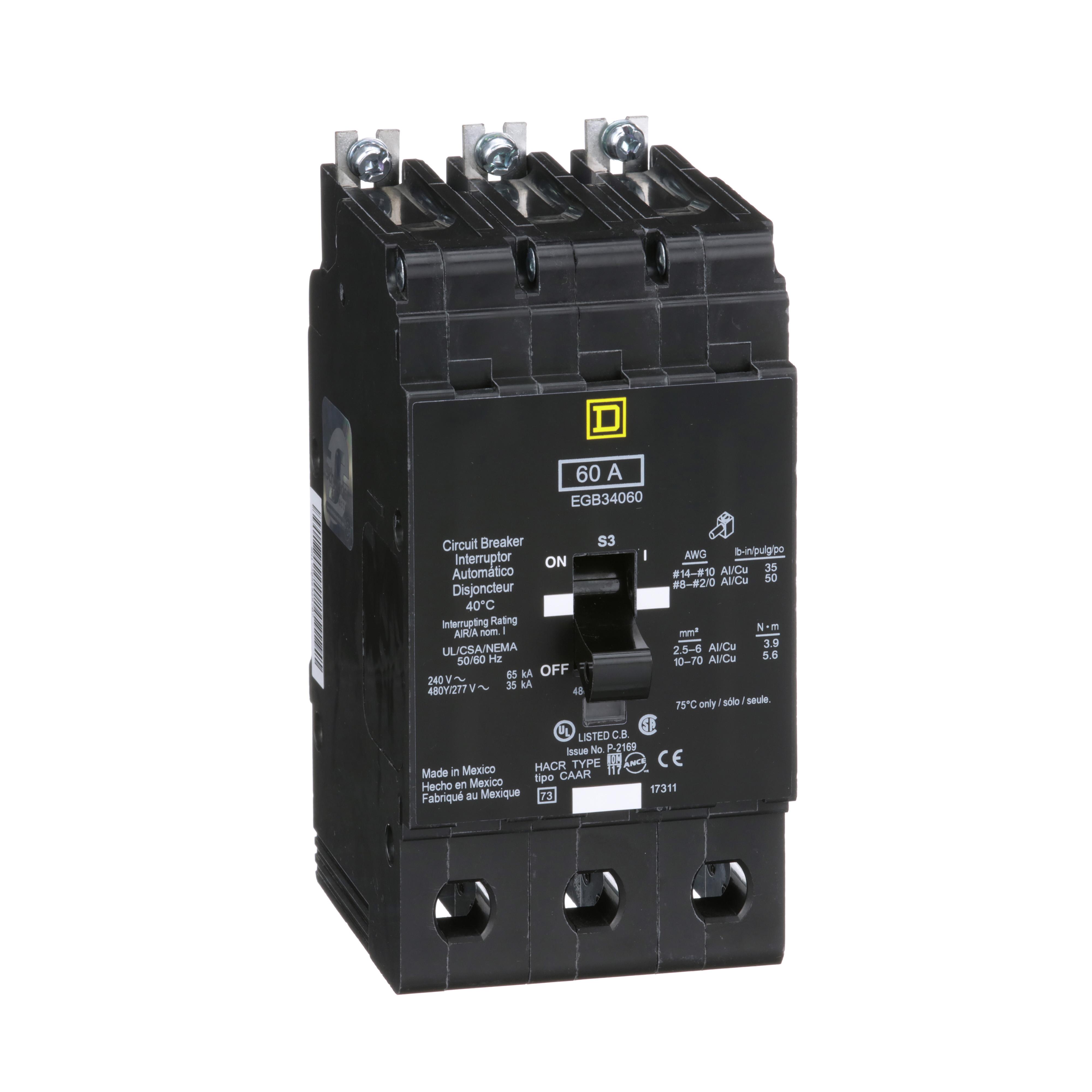 【EGB34060】MINIATURE CIRCUIT BREAKER 480Y/2[箱]